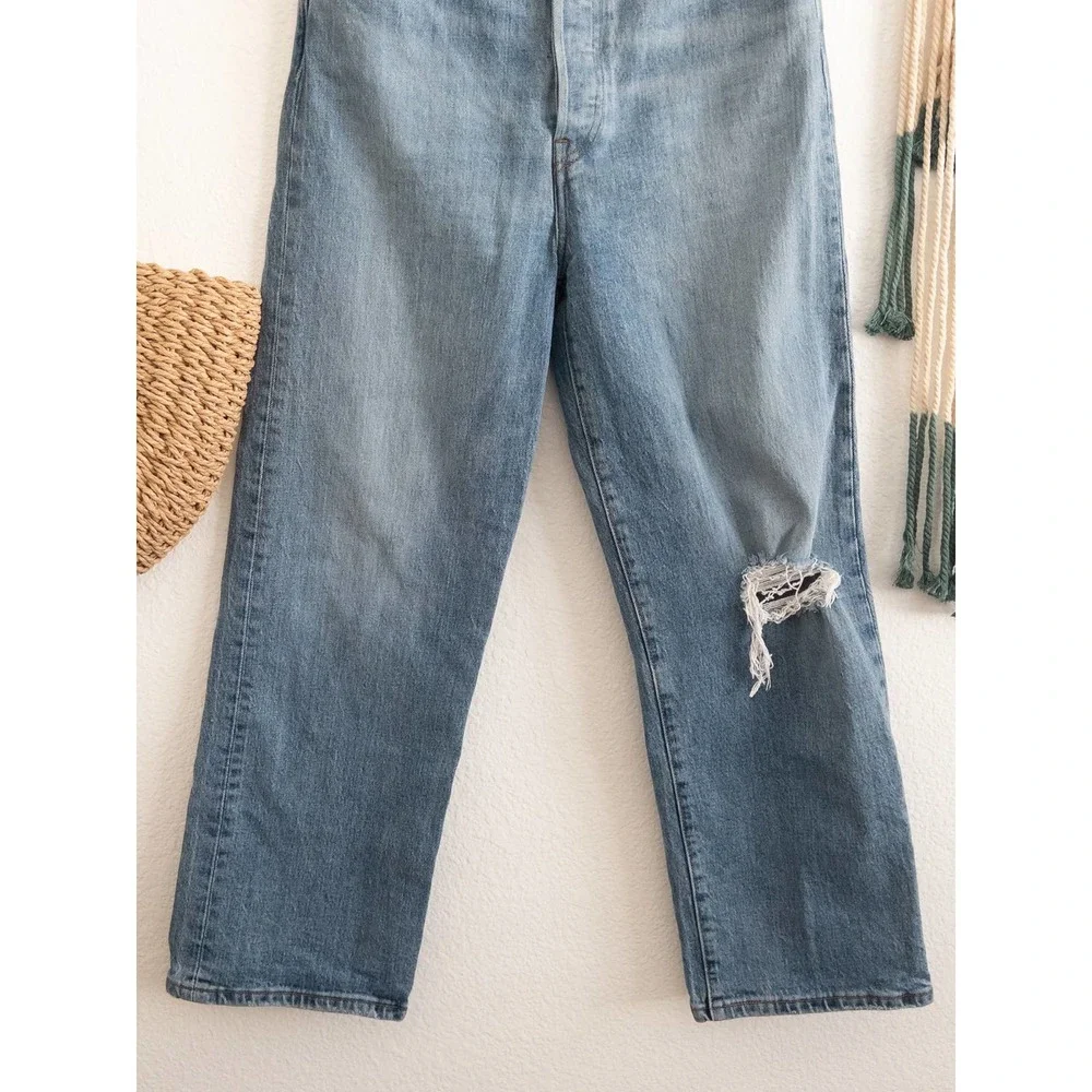 Levi Ribcage Straight Distressed Jeans - Picture 3 of 14